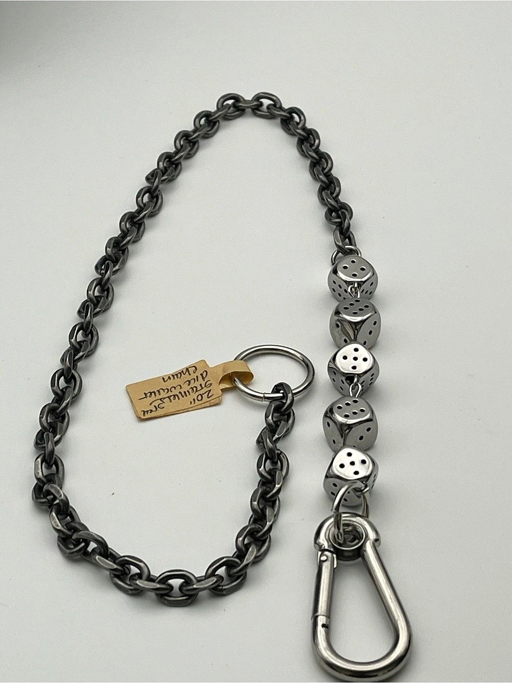 20”, Stainless Steel Dice Wallet Chain